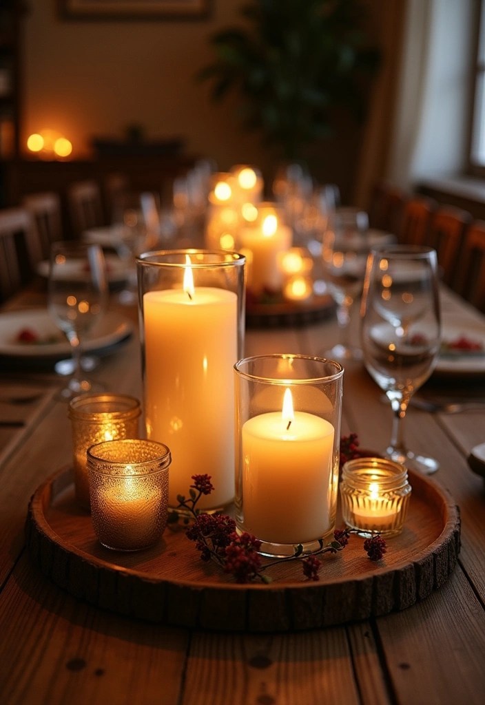 16 Rustic Tablescapes for Home That Capture the Heart of Farmhouse Living! - 6. Candles for a Cozy Glow