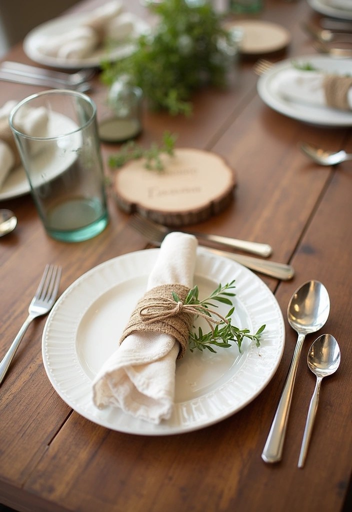 16 Rustic Tablescapes for Home That Capture the Heart of Farmhouse Living! - 7. Nature-Inspired Place Settings