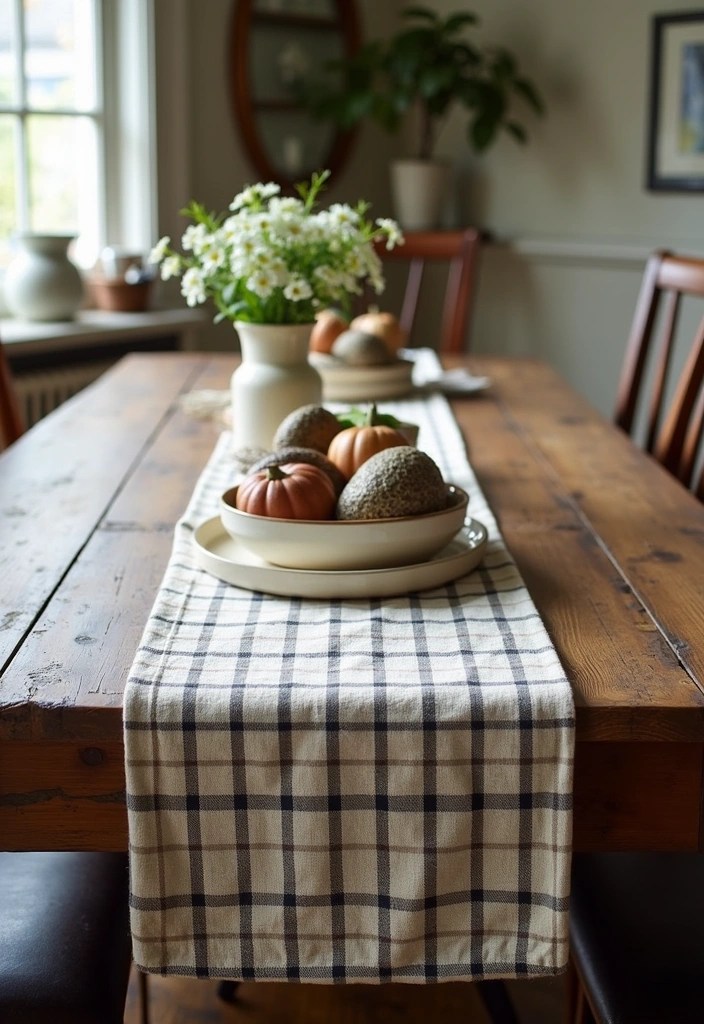 16 Rustic Tablescapes for Home That Capture the Heart of Farmhouse Living! - 8. Farmhouse-Style Runner