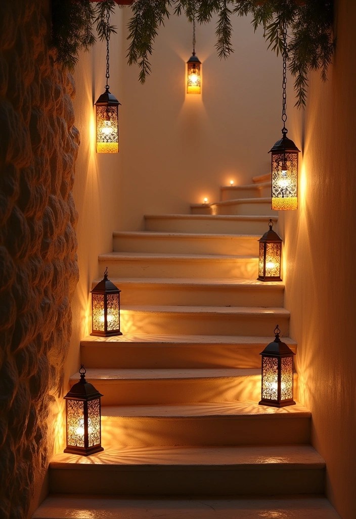 16 Staircase Lighting Ideas That Will Create a Magical Atmosphere (You’ll Love #4!) - 6. Lanterns