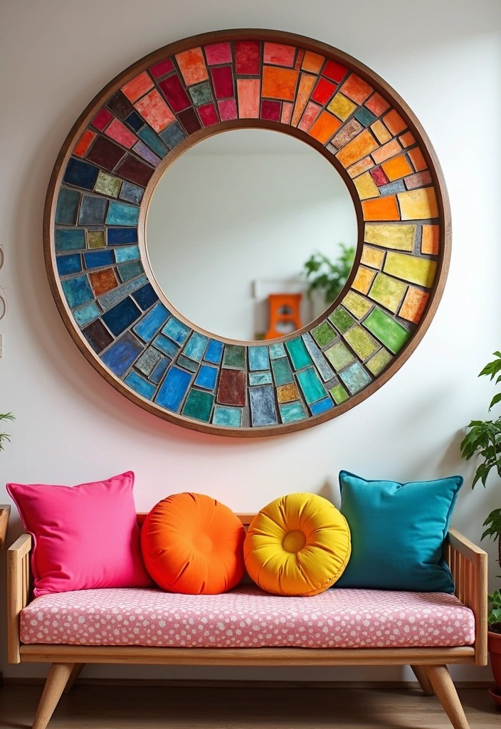 17 Bohemian Mirror Ideas That Will Bring a Touch of Whimsy to Your Space! - 10. Colorful Framed Mirrors for a Fun Twist