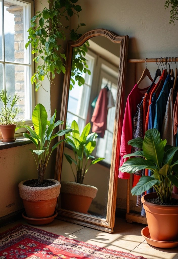 17 Bohemian Mirror Ideas That Will Bring a Touch of Whimsy to Your Space! - 5. Full-Length Mirrors for Function and Fashion