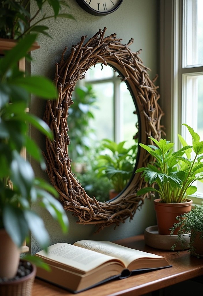 17 Bohemian Mirror Ideas That Will Bring a Touch of Whimsy to Your Space! - 9. Nature-Inspired Mirrors for Earthy Vibes
