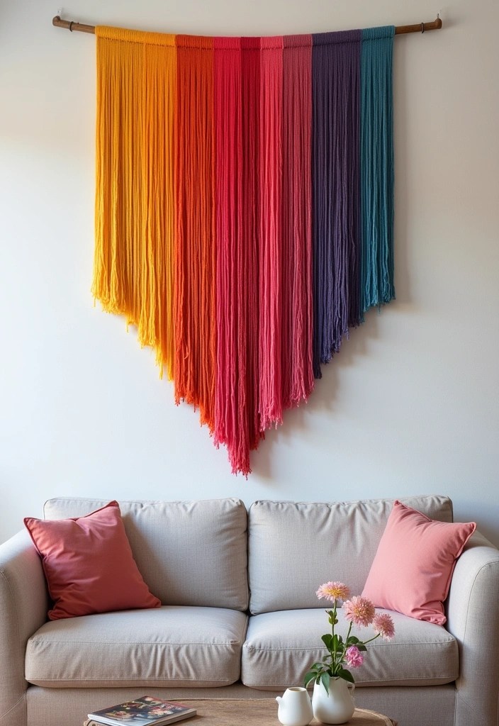 18 DIY Home Decor Items That Will Impress Your Guests (And Your Wallet!) - 13. Colorful Wall Hangings