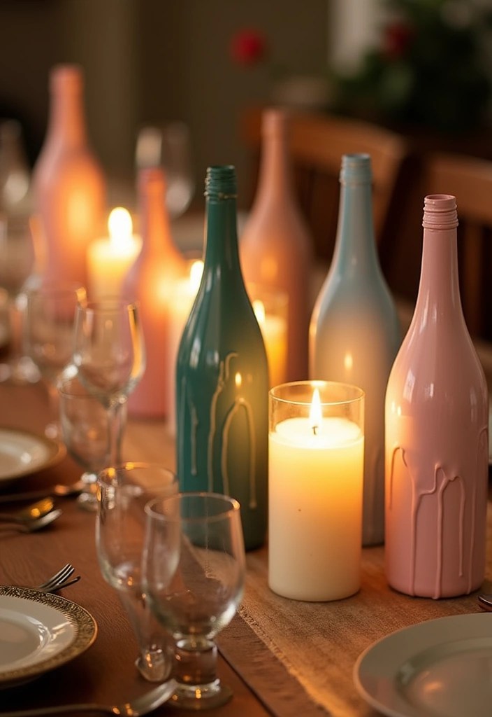 18 DIY Home Decor Items That Will Impress Your Guests (And Your Wallet!) - 2. Upcycled Wine Bottle Candles