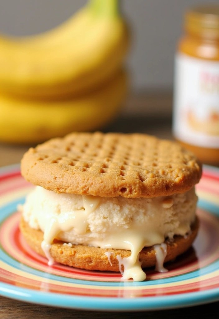 9 Kid-Friendly Ice Cream Recipes Without Sugar to Make Together! - 5. Peanut Butter Banana Ice Cream Sandwiches