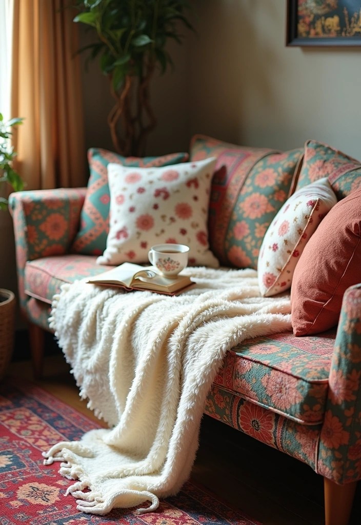 Boho Living Room Ideas That Will Make You Swoon (Explore the Magic of #1!) - 1. Layered Textiles for Ultimate Comfort