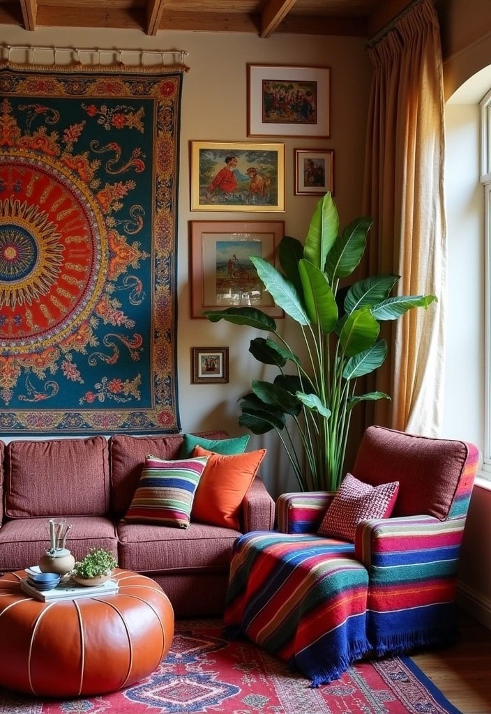 Boho Living Room Ideas That Will Make You Swoon (Explore the Magic of #1!) - 11. Incorporating Global Influences