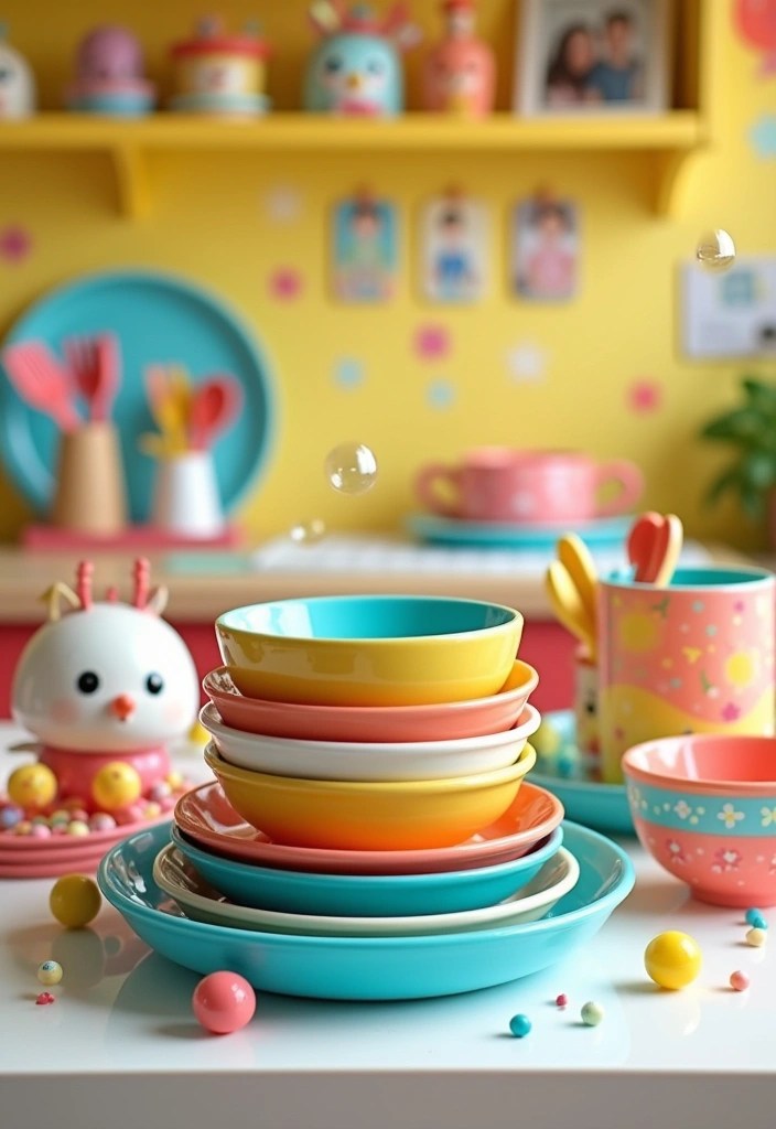 Create a Kid-Friendly Dish Washing Area: 9 Tips for Safety and Fun! - 2. Use Fun and Colorful Dishware