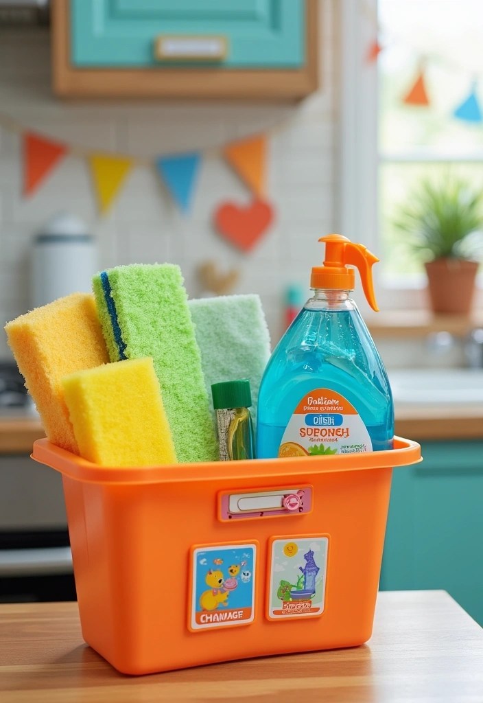Create a Kid-Friendly Dish Washing Area: 9 Tips for Safety and Fun! - 3. Create a Cleaning Station with Supplies at Their Level