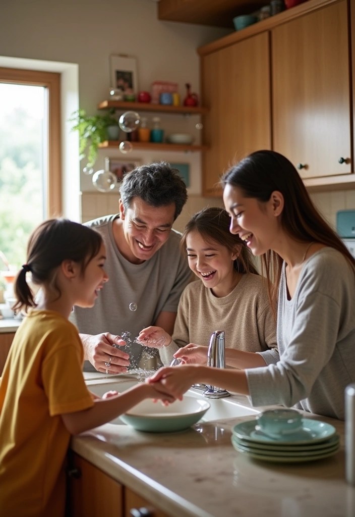 Create a Kid-Friendly Dish Washing Area: 9 Tips for Safety and Fun! - 5. Make it a Family Activity