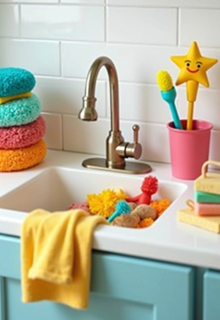 Create a Kid-Friendly Dish Washing Area: 9 Tips for Safety and Fun! - 6. Incorporate Playful Accessories