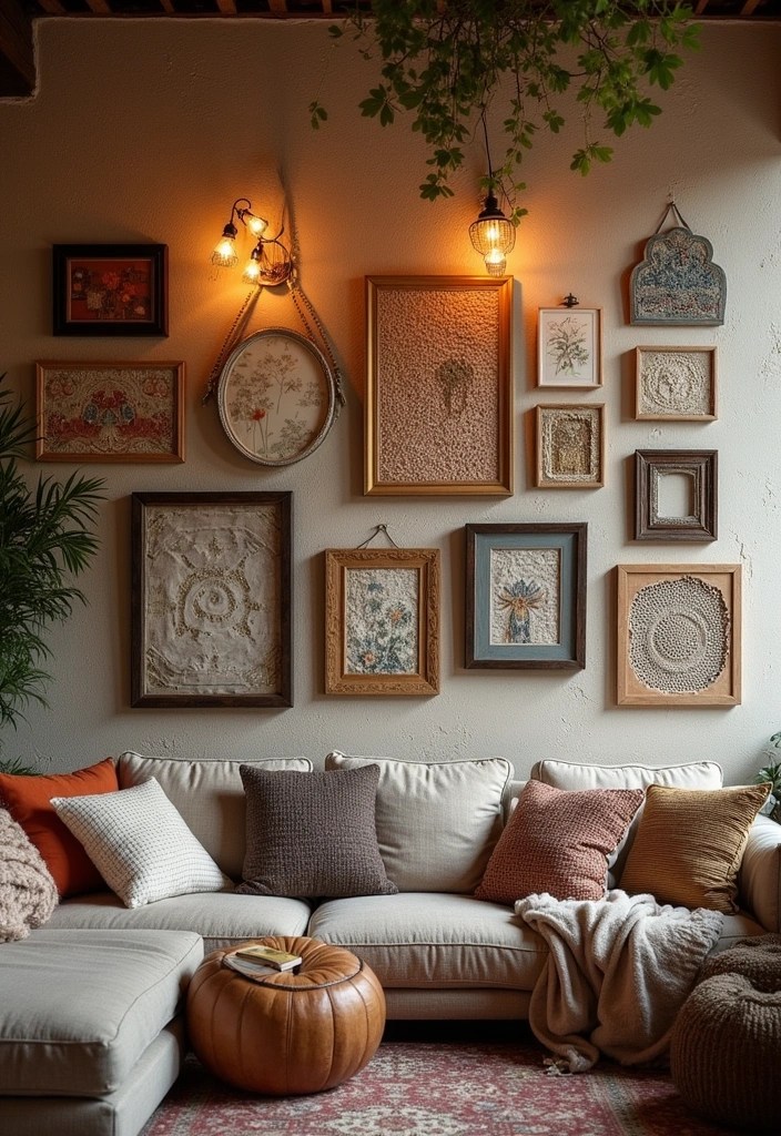 How to Create a Stunning Gallery Wall with Canvas Art: 12 Inspiring Ideas! - 12. Add Textural Elements
