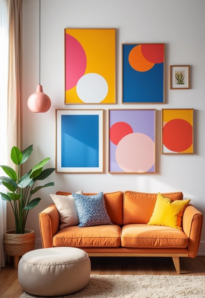 How to Create a Stunning Gallery Wall with Canvas Art: 12 Inspiring Ideas! - 7. Use Color Blocking
