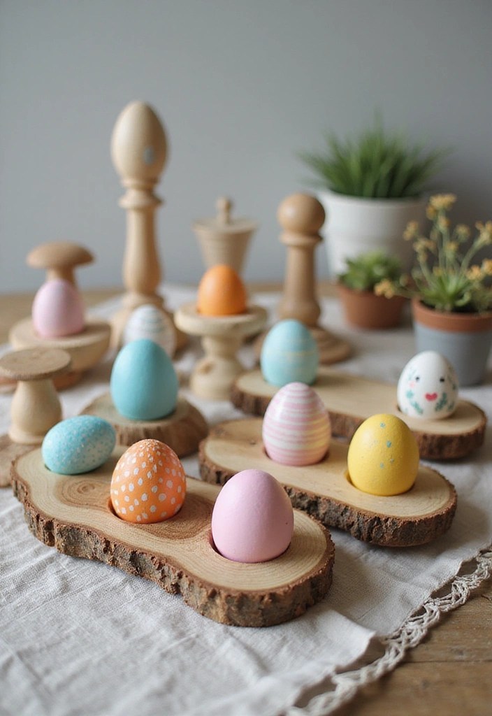 10 Adorable Easter Wood Craft Ideas That Will Hop Right into Your Heart! - 3. Charming Wooden Egg Holders