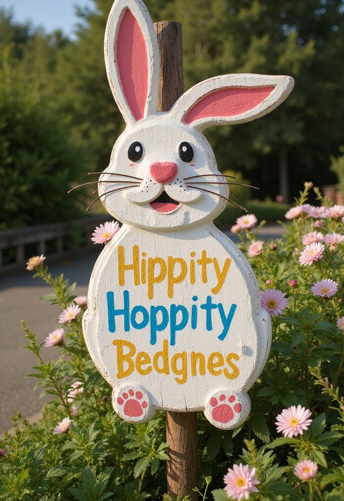 10 Adorable Easter Wood Craft Ideas That Will Hop Right into Your Heart! - 4. Festive Bunny Signs