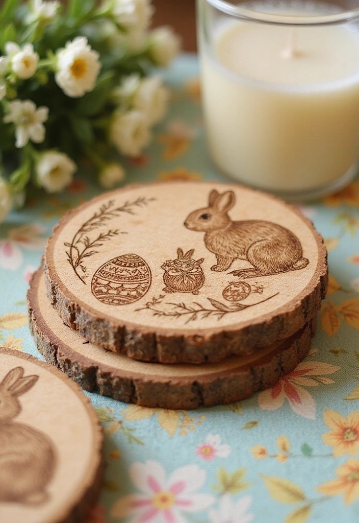 10 Adorable Easter Wood Craft Ideas That Will Hop Right into Your Heart! - 6. Adorable Easter-Themed Coasters