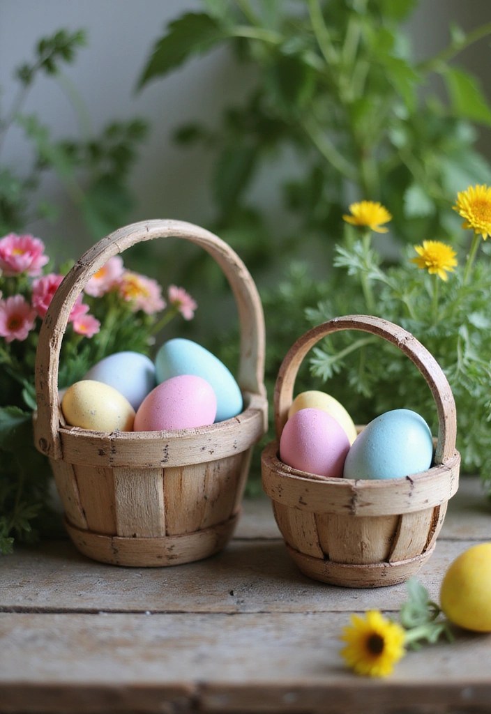 10 Adorable Easter Wood Craft Ideas That Will Hop Right into Your Heart! - 8. Rustic Wooden Baskets