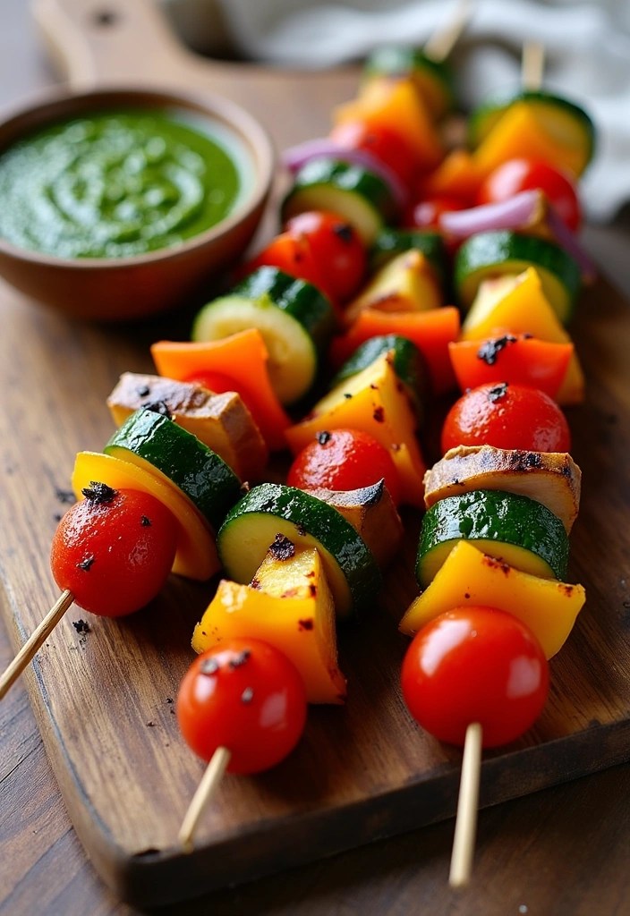 10 Easy Seasonal Healthy Recipes That Celebrate Fresh Ingredients (Don’t Miss #2!) - 6. Grilled Veggie Skewers with Chimichurri Sauce