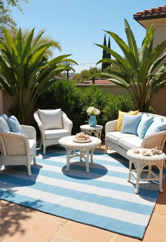 10 Outdoor Rugs That Will Transform Your Patio into a Stylish Oasis! - 2. Coastal Escape: Nautical Blues and Whites