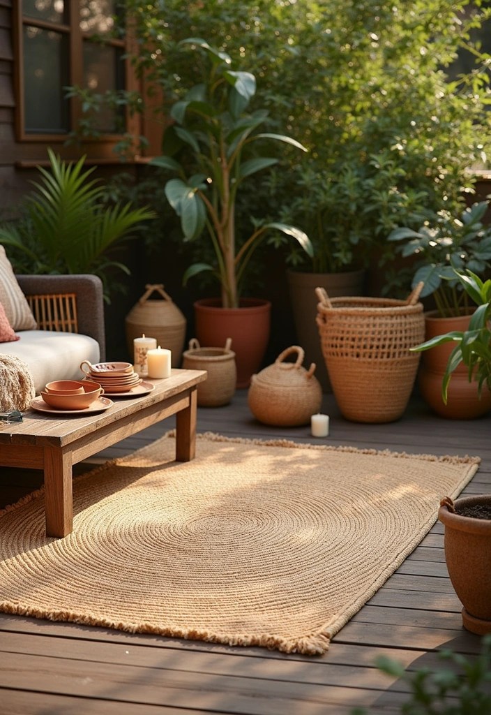 10 Outdoor Rugs That Will Transform Your Patio into a Stylish Oasis! - 6. Earthy Textures: Natural Fibers for a Cozy Feel