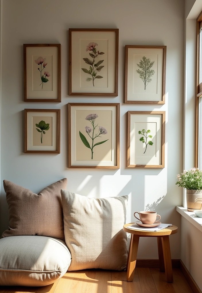 14 Boho Framed Wall Art Inspirations That Will Add Warmth to Your Space! - 3. Nature-Inspired Illustrations