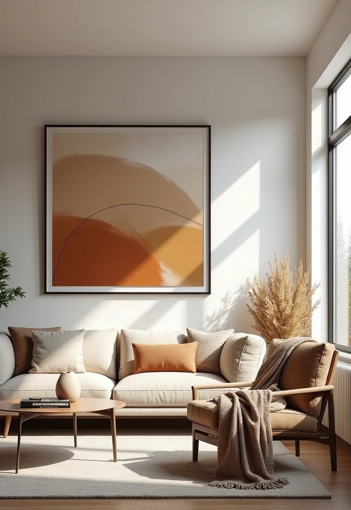 14 Boho Framed Wall Art Inspirations That Will Add Warmth to Your Space! - 4. Abstract Art with Earthy Tones