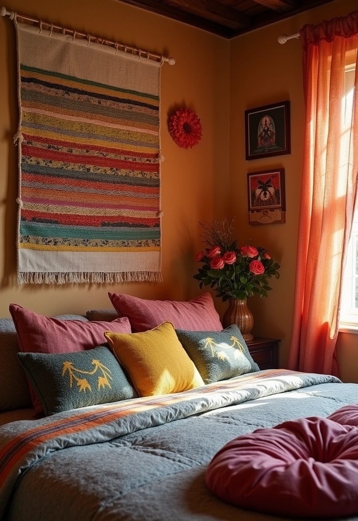 14 Boho Framed Wall Art Inspirations That Will Add Warmth to Your Space! - 9. Layered Textures with Fabric Art