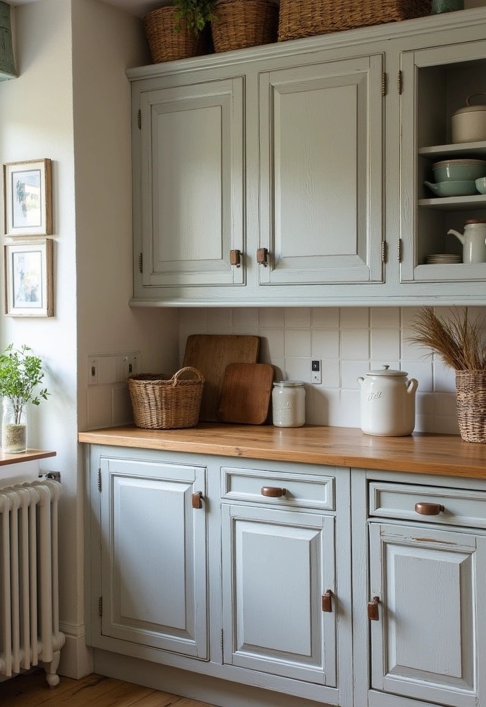 15 Budget-Friendly Cupboard Painting Ideas You Can’t Afford to Miss! - 3. Rustic Charm with Distressed Finishes