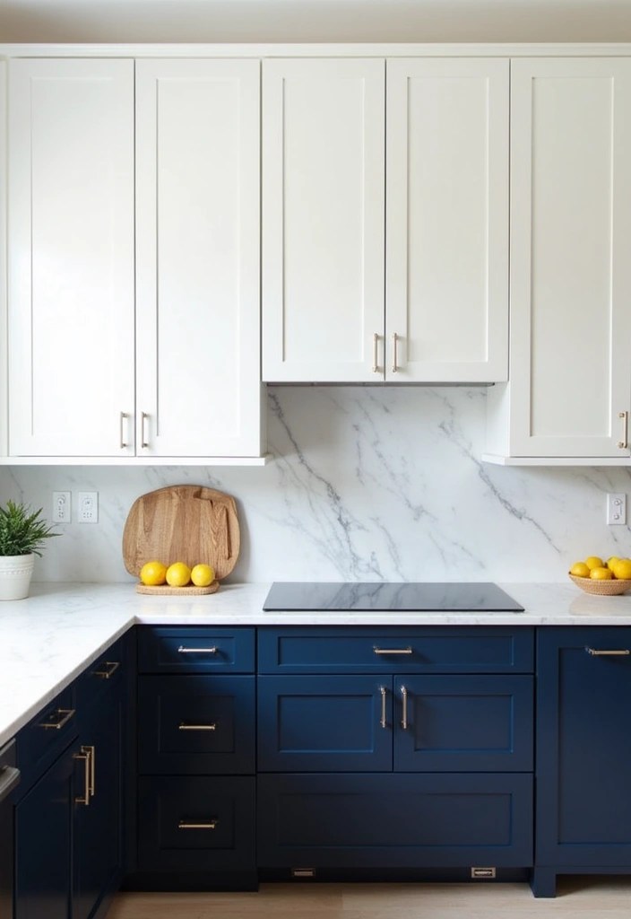 15 Budget-Friendly Cupboard Painting Ideas You Can’t Afford to Miss! - 4. Two-Tone Elegance