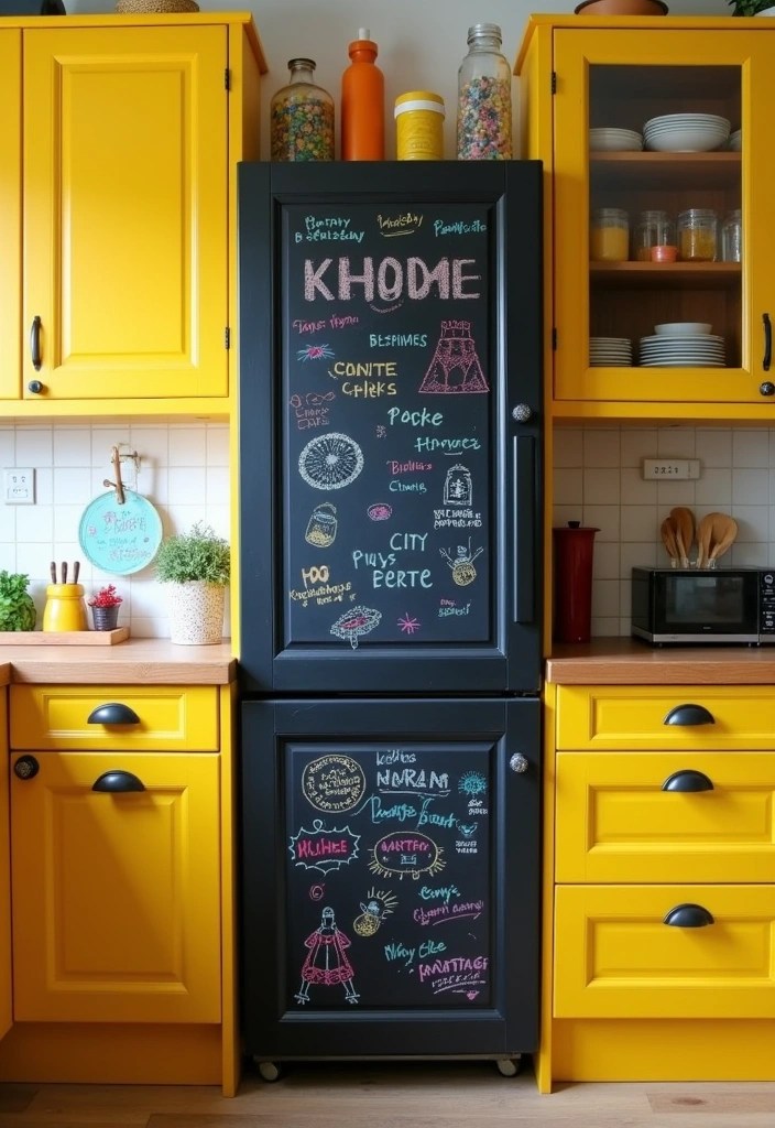 15 Budget-Friendly Cupboard Painting Ideas You Can’t Afford to Miss! - 6. Chalkboard Paint for Fun and Function