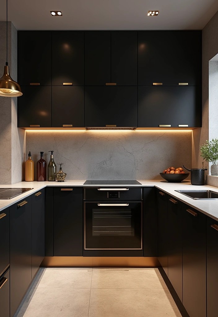 15 Budget-Friendly Cupboard Painting Ideas You Can’t Afford to Miss! - 7. Metallic Accents for Glamour