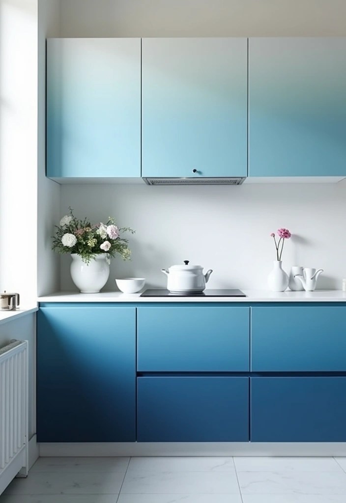 15 Budget-Friendly Cupboard Painting Ideas You Can’t Afford to Miss! - 9. Ombre Effect for a Dreamy Look