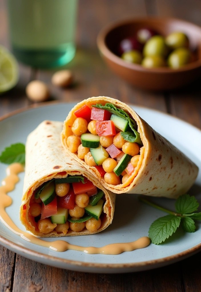 15 Easy Healthy Recipes You Can Make in Under 30 Minutes (Healthy Eating Made Simple!) - 2. Mediterranean Chickpea Wraps