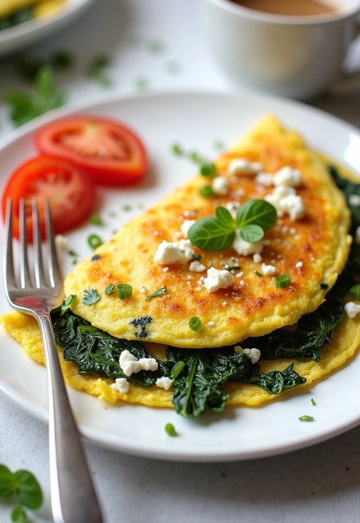 15 Easy Healthy Recipes You Can Make in Under 30 Minutes (Healthy Eating Made Simple!) - 3. Spinach and Feta Omelette