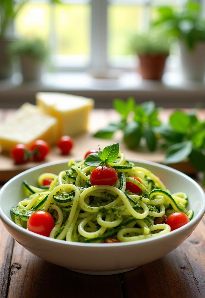 15 Easy Healthy Recipes You Can Make in Under 30 Minutes (Healthy Eating Made Simple!) - 4. Zucchini Noodles with Pesto