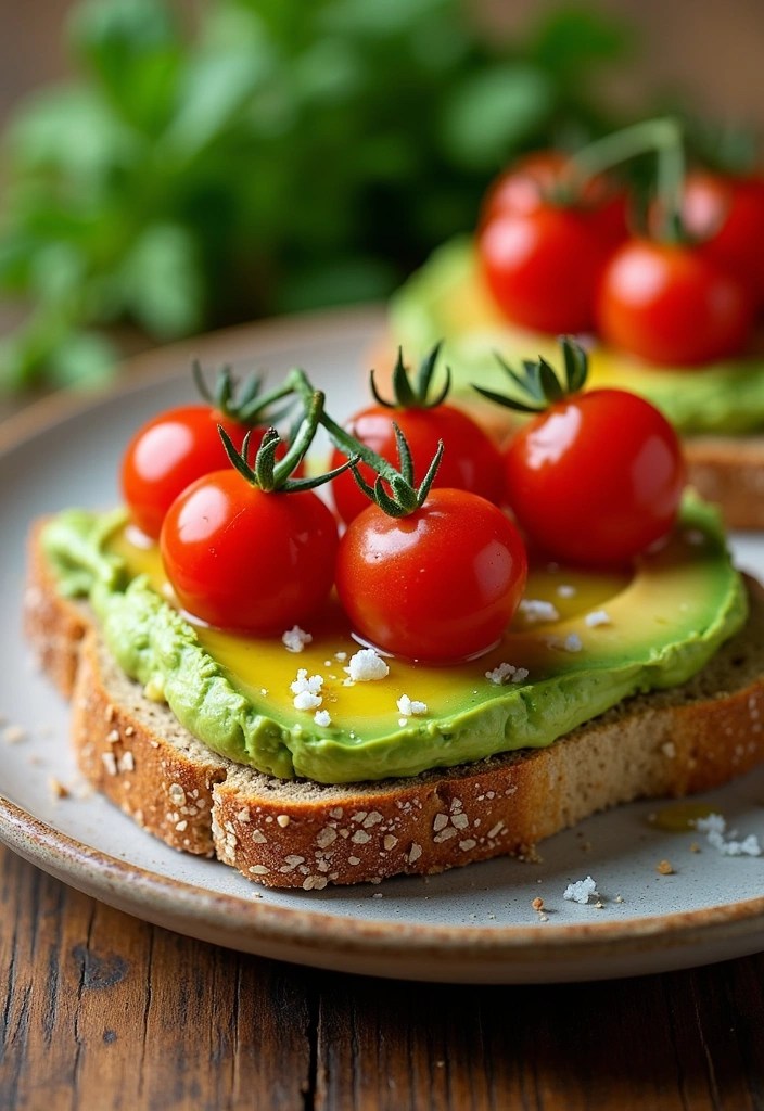 15 Easy Healthy Recipes You Can Make in Under 30 Minutes (Healthy Eating Made Simple!) - 8. Avocado Toast with Cherry Tomatoes