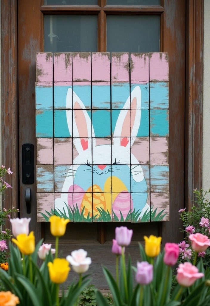 16 Budget-Friendly Easter Door Hanger Ideas That Look Amazing (You’ll Love #10!) - 4. Painted Pallet Art