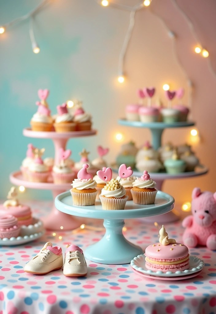 16 Home Decor Ideas for a Unique Baby Shower Setup Everyone Will Admire! - 2. Whimsical Dessert Table Display