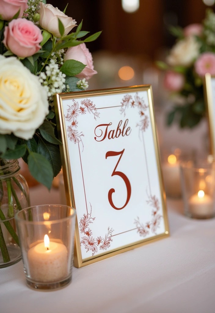 18 Trendy and Chic Bridal Shower Home Decor Ideas to Impress Everyone! - 9. Unique Table Numbers