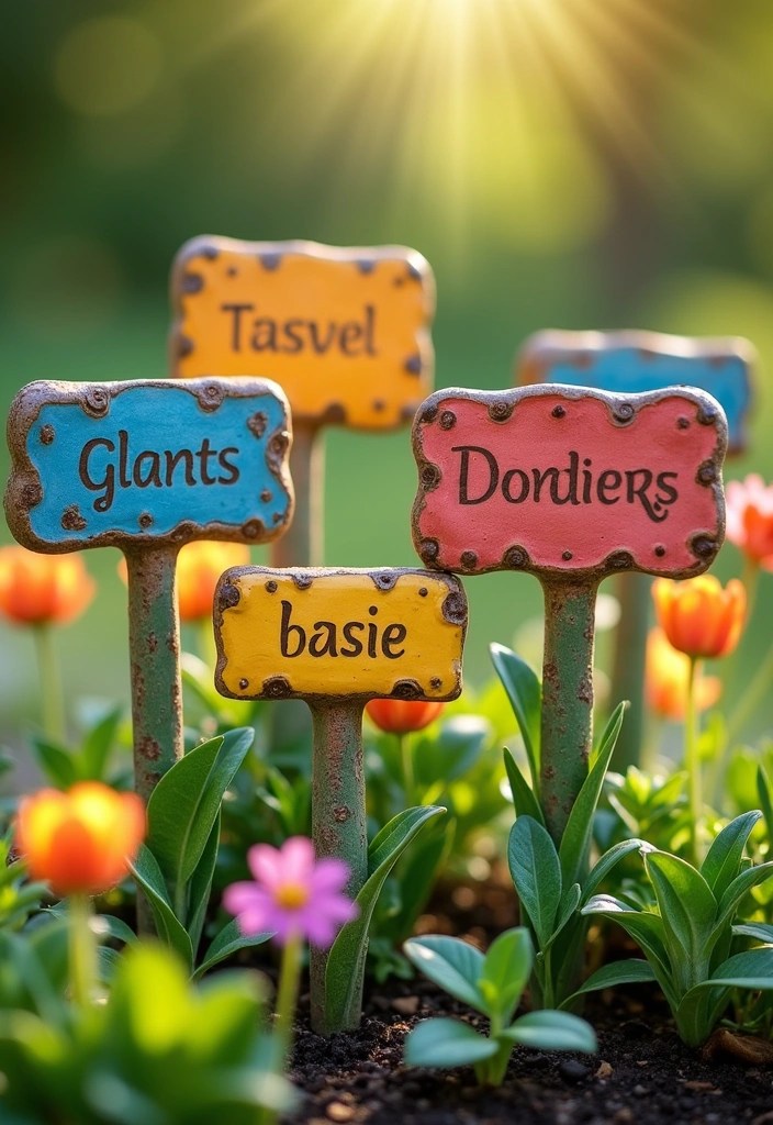 Incredible Ceramic DIY Inspo to Revitalize Your Home Decor! - 6. Fun Ceramic Garden Markers