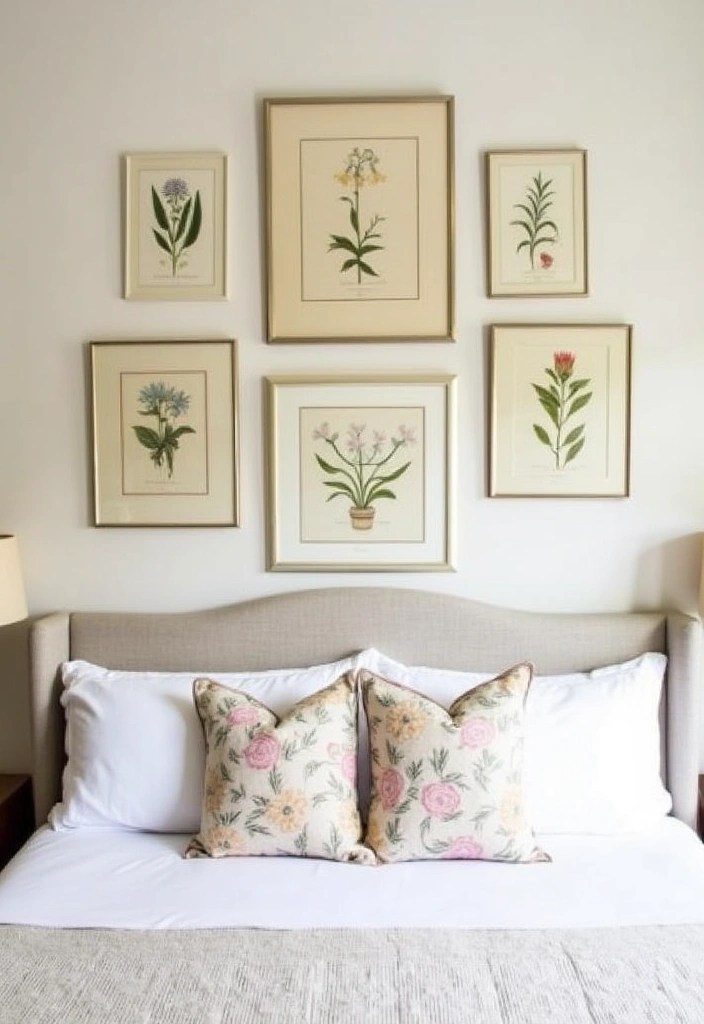 Unlock the Secrets to a Perfect Botanical Bedroom: 15 Ideas You’ll Love! - 7. Vintage Botanical Prints