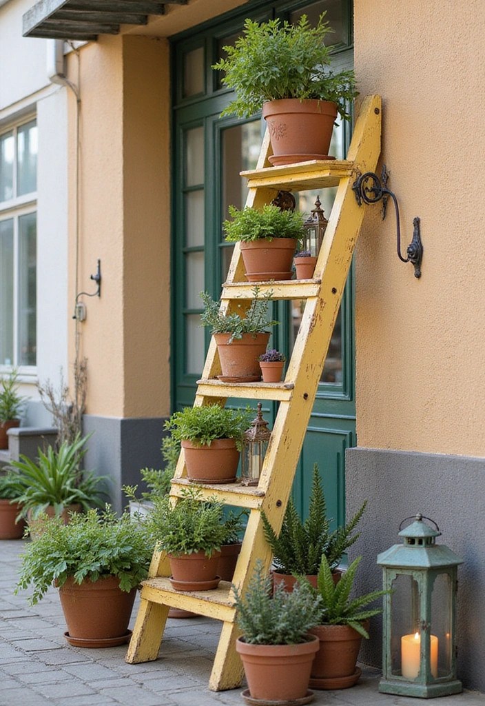 10 Unique Ways to Transform Your Balcony into a Stylish Storage Haven! - 5. Decorative Ladders