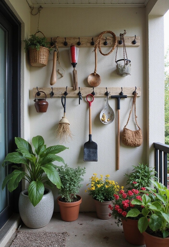 10 Unique Ways to Transform Your Balcony into a Stylish Storage Haven! - 9. Wall-Mounted Hooks