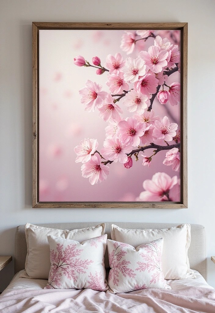 13 Budget-Friendly DIY Cherry Bedroom Ideas You Can Do This Weekend! - 1. Cherry Blossom Wall Art