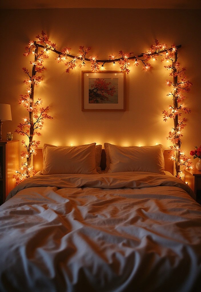 13 Budget-Friendly DIY Cherry Bedroom Ideas You Can Do This Weekend! - 11. Cherry Blossom String Lights