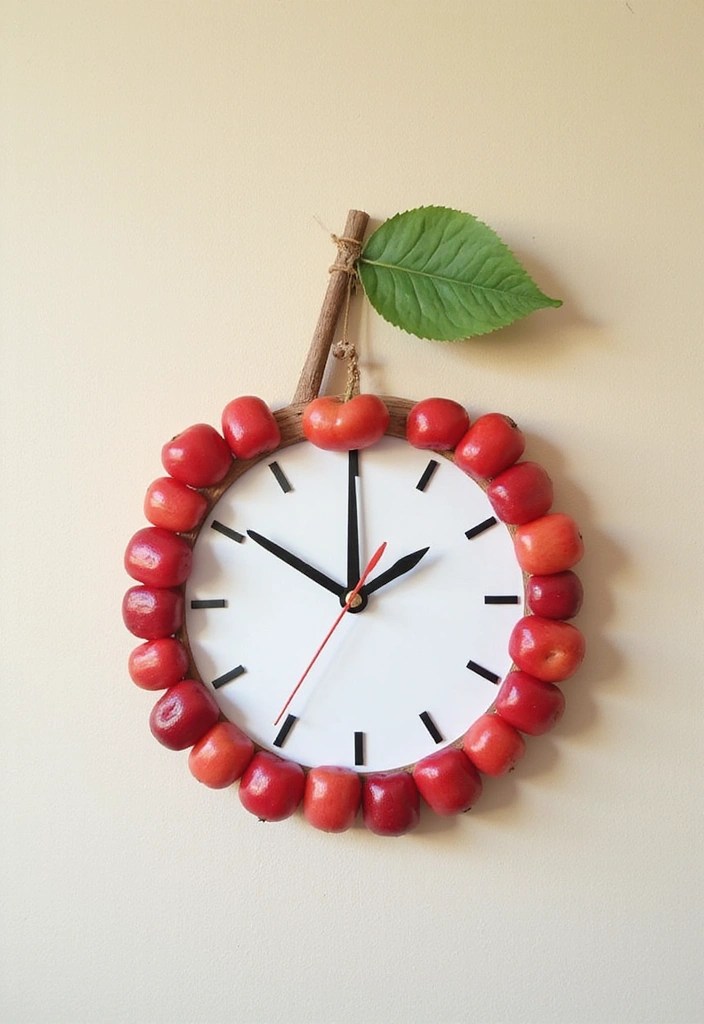 13 Budget-Friendly DIY Cherry Bedroom Ideas You Can Do This Weekend! - 13. Cherry-themed DIY Wall Clock