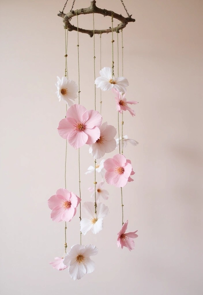 13 Budget-Friendly DIY Cherry Bedroom Ideas You Can Do This Weekend! - 4. DIY Cherry Blossom Mobile