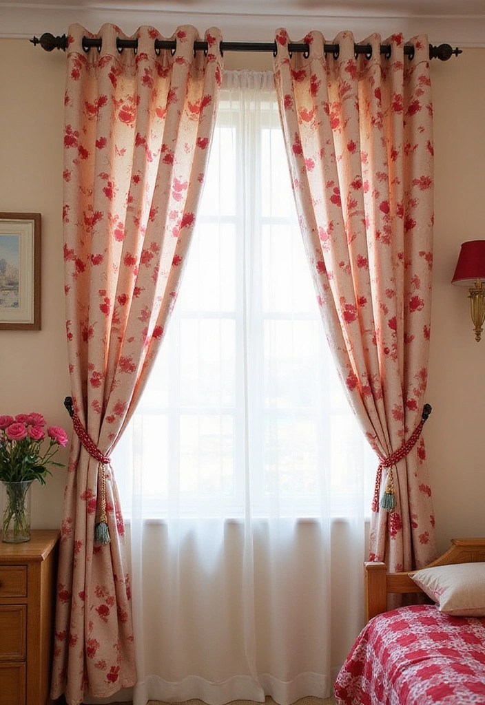 13 Budget-Friendly DIY Cherry Bedroom Ideas You Can Do This Weekend! - 8. Cherry Print Curtains