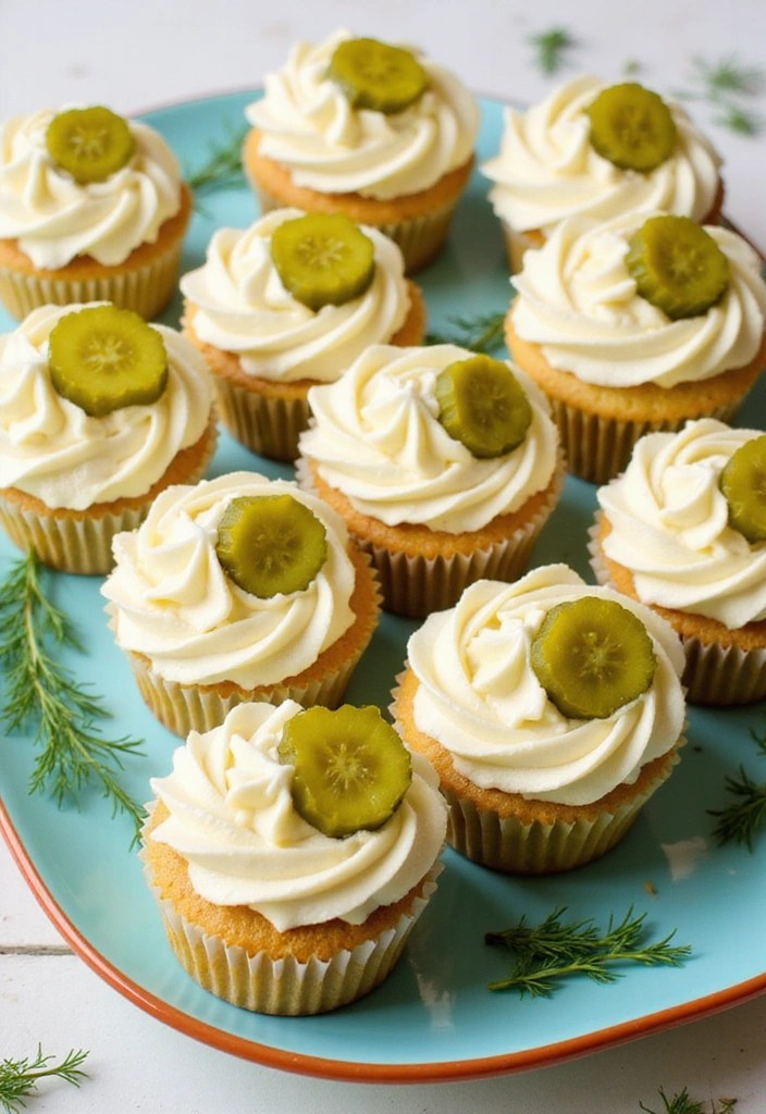 13 Wild Pickle Cakes You Have to Try at Least Once (Trust Us on #5!) - 7. Dill Pickle Cupcakes
